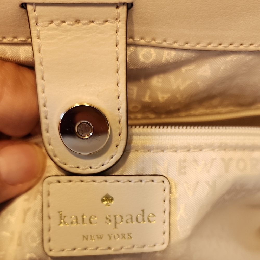 Kate Spade LIKE NEW Purse Satchel Medium Tote Bone White Cream - Picture 3 of 14